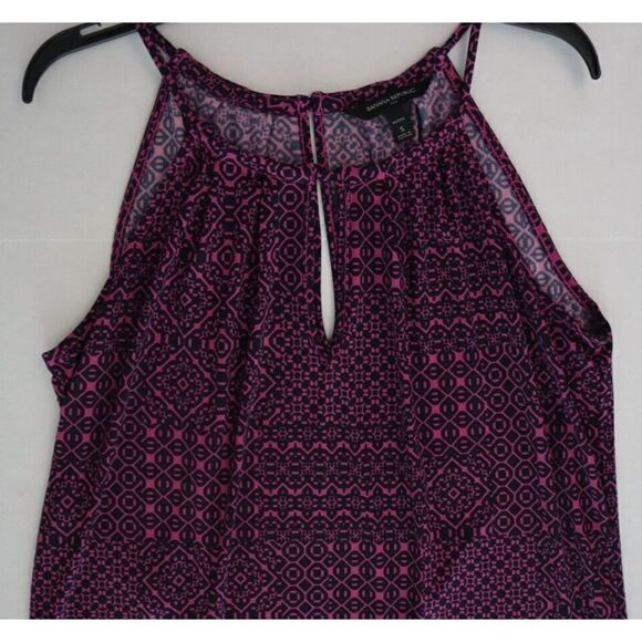 Banana Republic Women Petite Sz S Purple/Navy Geometric Keyhole Halter Dress $70 - Picture 8 of 12